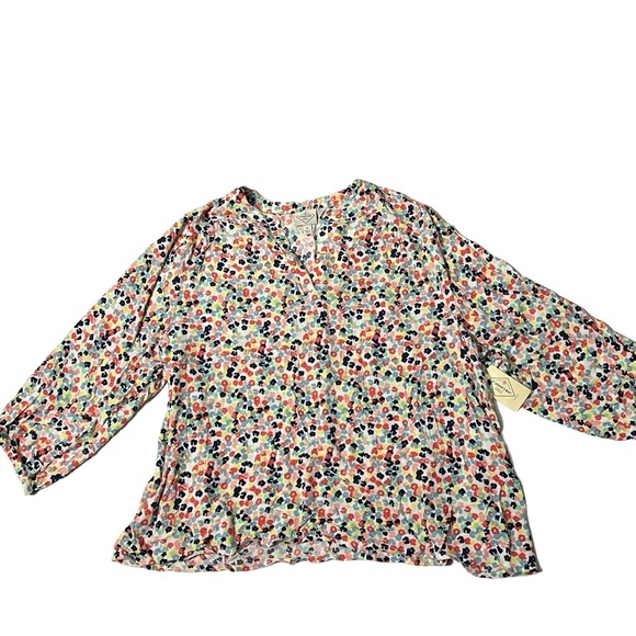 St Johns Bay NWT - Womens Multi-Color Floral Button Up Top Sz 1X - Picture 1 of 8